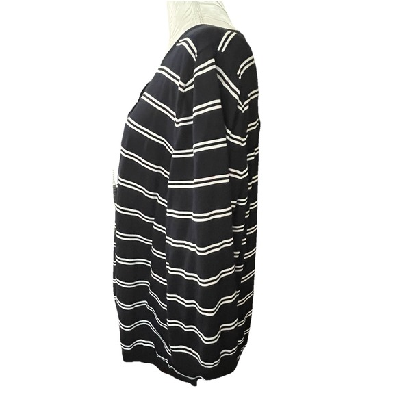 Talbots Sz 3X Striped Button Up 3/4 Sleeve Round Neck Cardigan Coastal Office - Picture 5 of 11